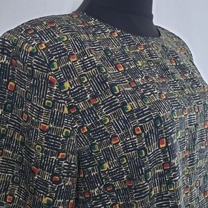 Vintage 80s Impression of California Womens Multicolored Abstract Top sz Medium